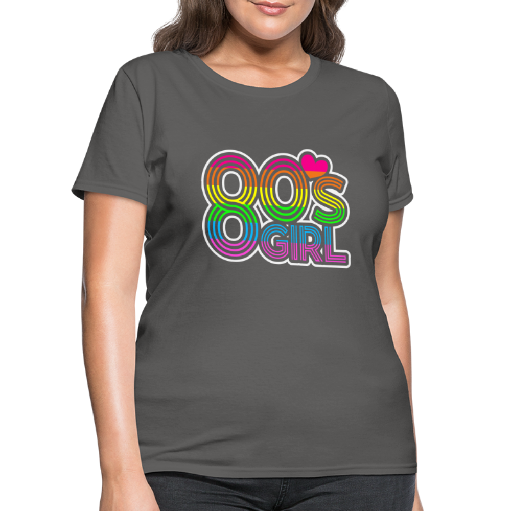 Back to the 80's - 80's Girl - T-shirt - charcoal