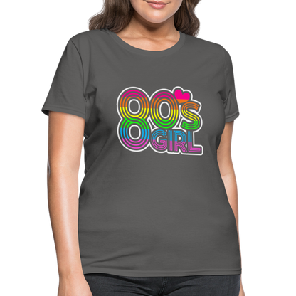 Back to the 80's - 80's Girl - T-shirt - charcoal