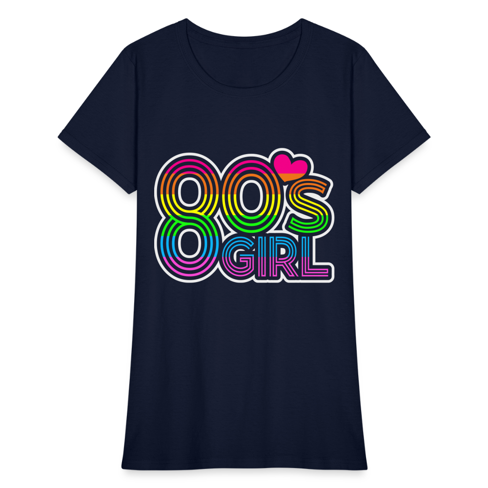 Back to the 80's - 80's Girl - T-shirt - navy