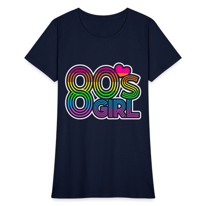 Back to the 80's - 80's Girl - T-shirt - navy