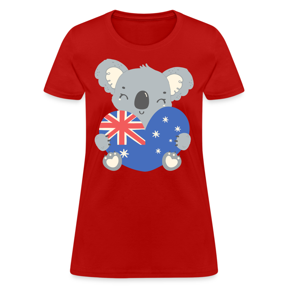 Australia Day - Koala Love Heart - red