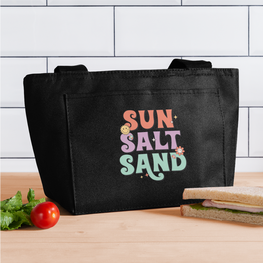 Summer Vibes - Sun-Salt-Sand Insulated Lunch Bag - black