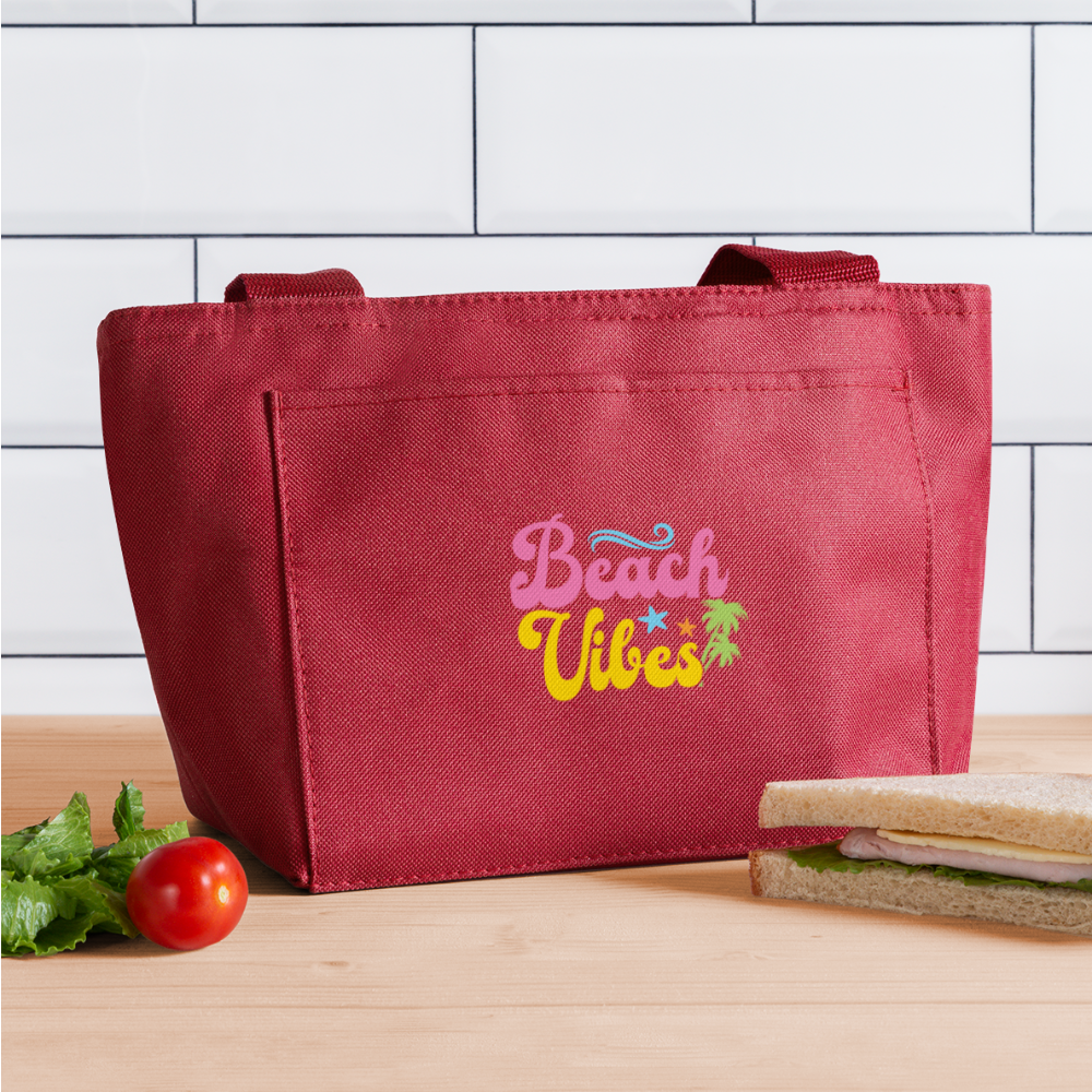 Summer Vibes - Beach Vibes Insulated Lunch Bag - red