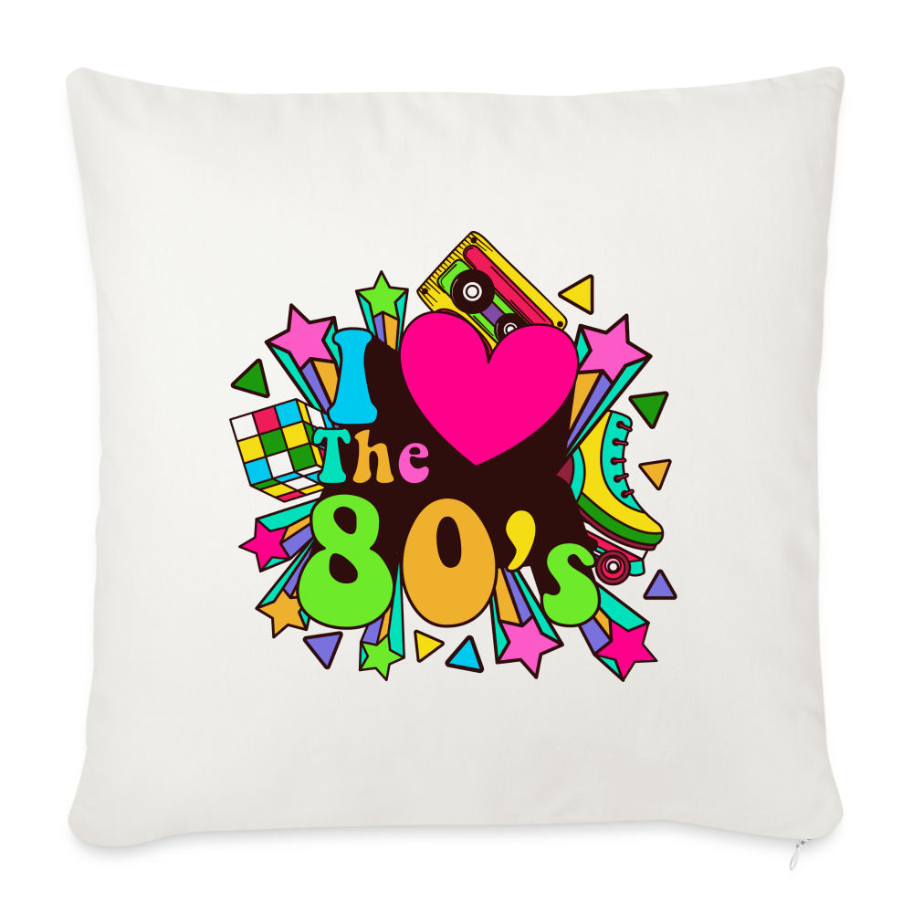 Back to the 80's - I Love the 80's Throw Pillow Cover - natural white