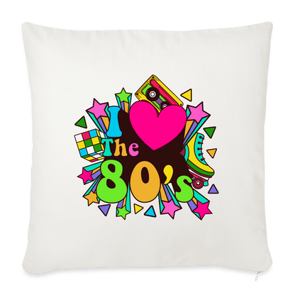 Back to the 80's - I Love the 80's Throw Pillow Cover - natural white