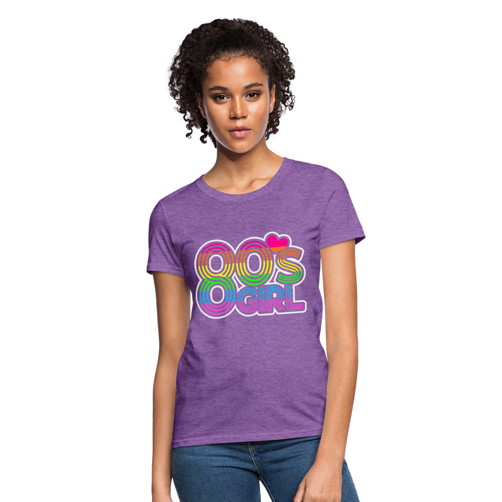 Back to the 80's - 80's Girl - T-shirt - purple heather