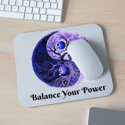 Faith Collection - Yin/Yang Tree of Life Mouse Pad - white