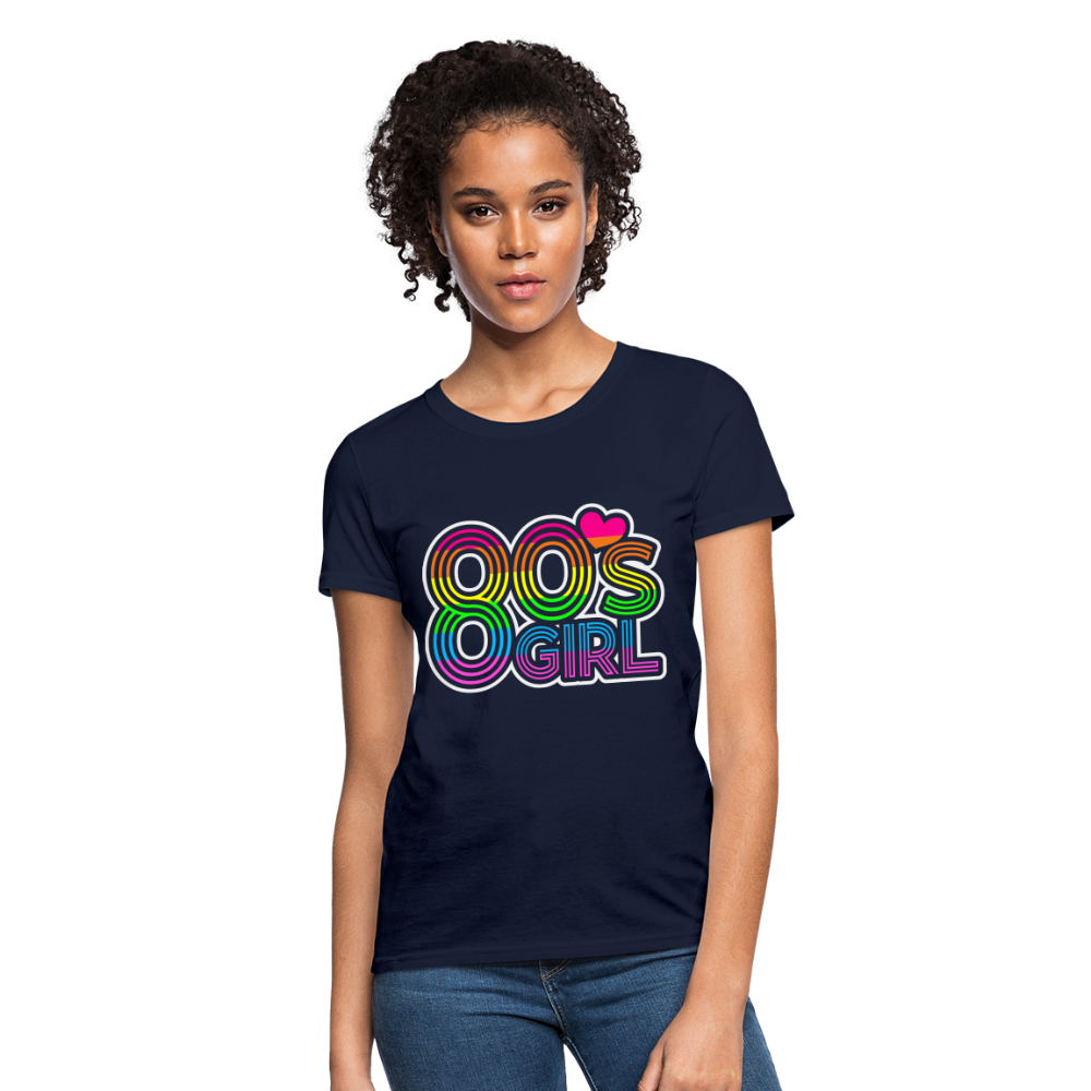 Back to the 80's - 80's Girl - T-shirt - navy