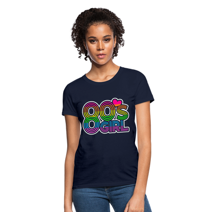 Back to the 80's - 80's Girl - T-shirt - navy