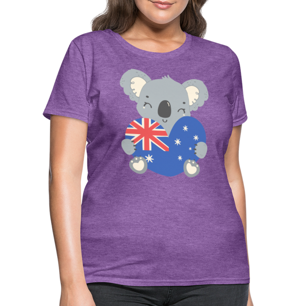 Australia Day - Koala Love Heart - purple heather