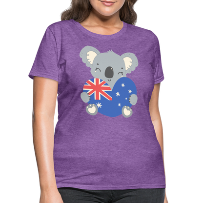 Australia Day - Koala Love Heart - purple heather