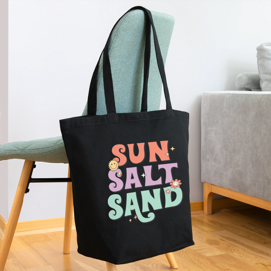 Summer Vibes -Sun Salt Sand Tote Bag - black