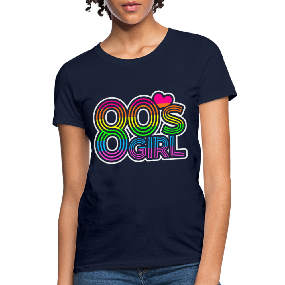 Back to the 80's - 80's Girl - T-shirt - navy