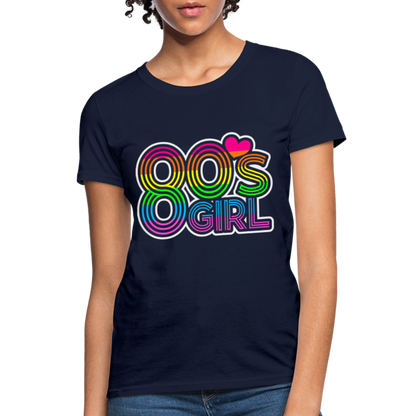 Back to the 80's - 80's Girl - T-shirt - navy