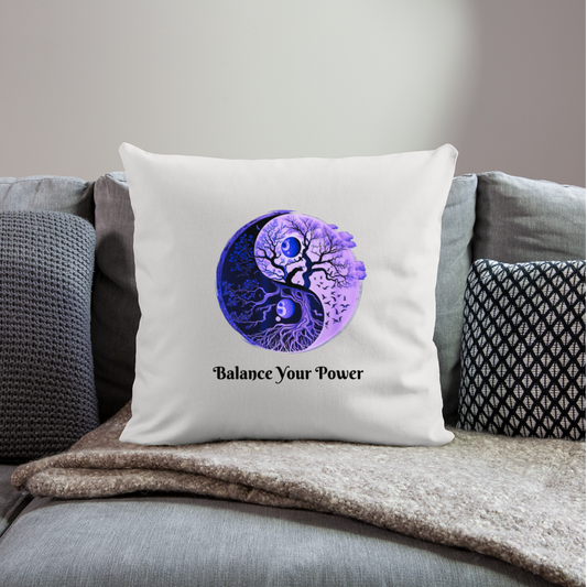 Faith Collection - Yin/Yang Tree of Life Throw Pillow Cover - natural white