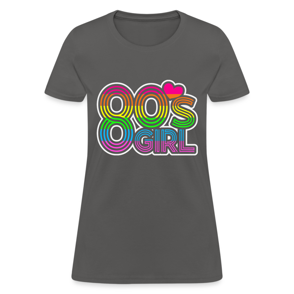 Back to the 80's - 80's Girl - T-shirt - charcoal