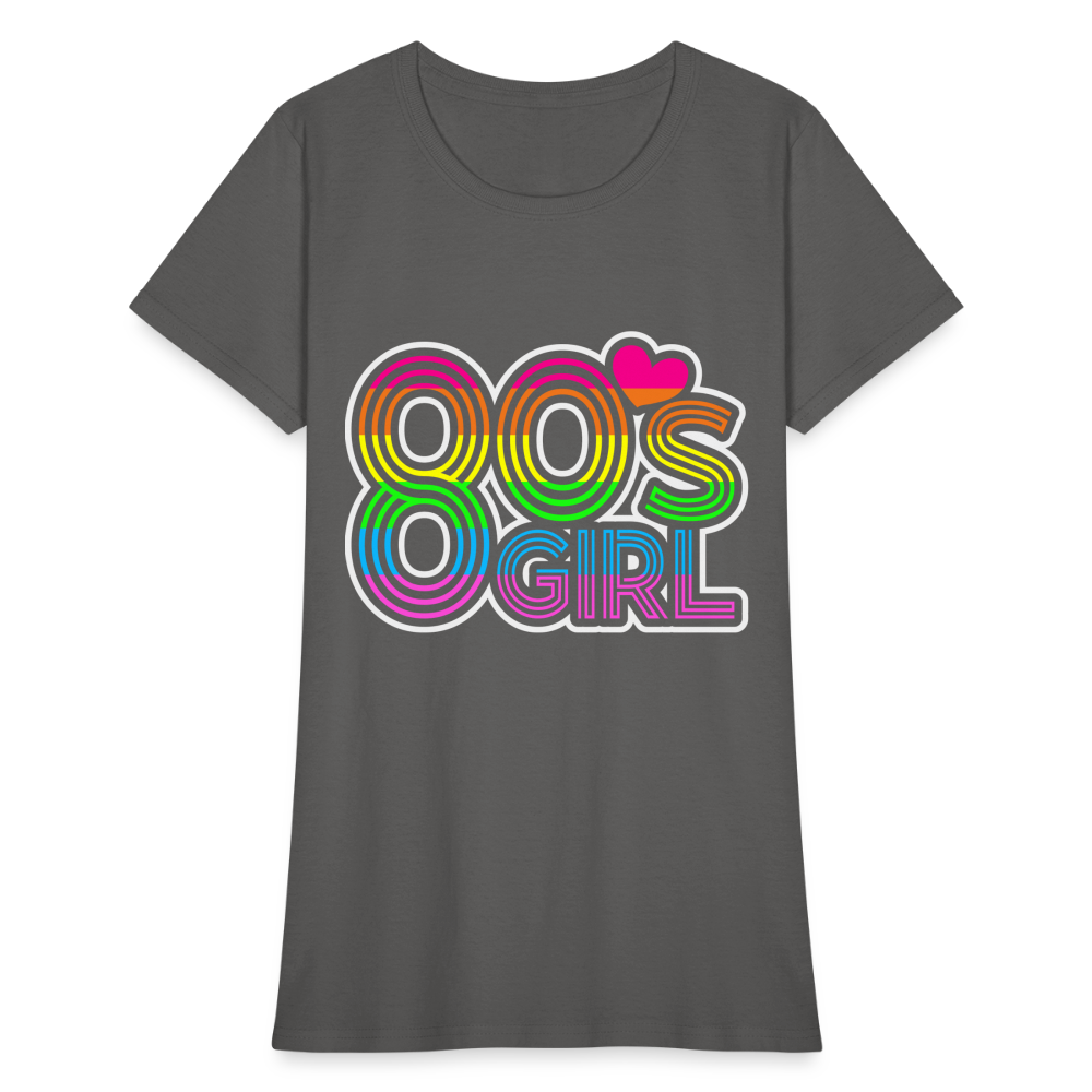 Back to the 80's - 80's Girl - T-shirt - charcoal