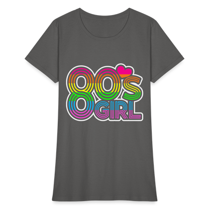 Back to the 80's - 80's Girl - T-shirt - charcoal