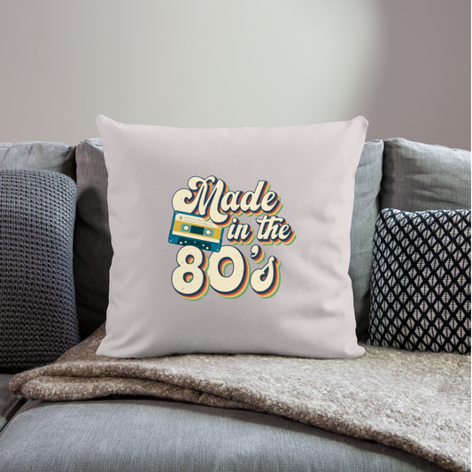 Back to the 80's - Made in the 80's - Throw Pillow Cover 18"x18" - light taupe