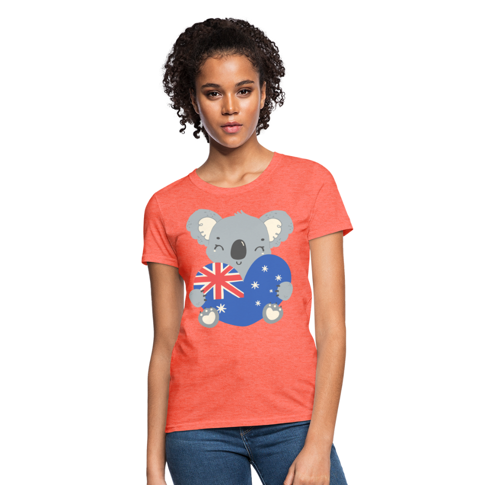 Australia Day - Koala Love Heart - heather coral