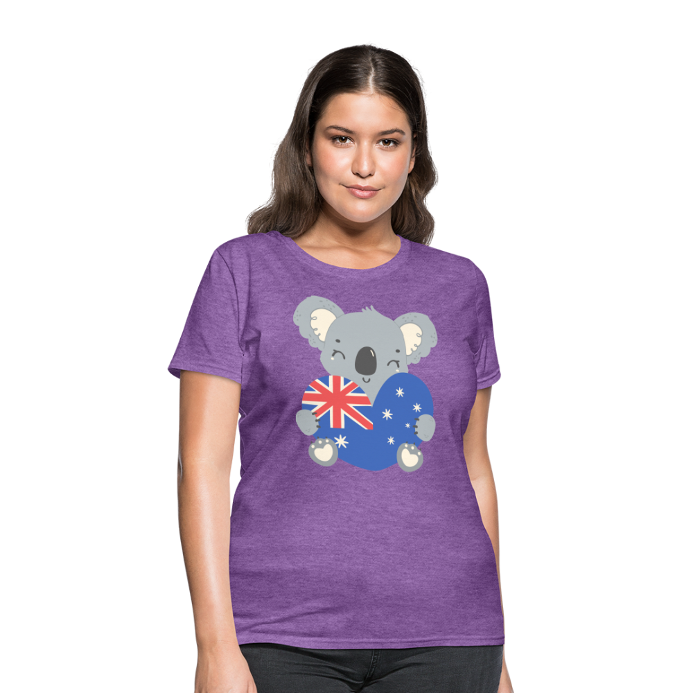 Australia Day - Koala Love Heart - purple heather