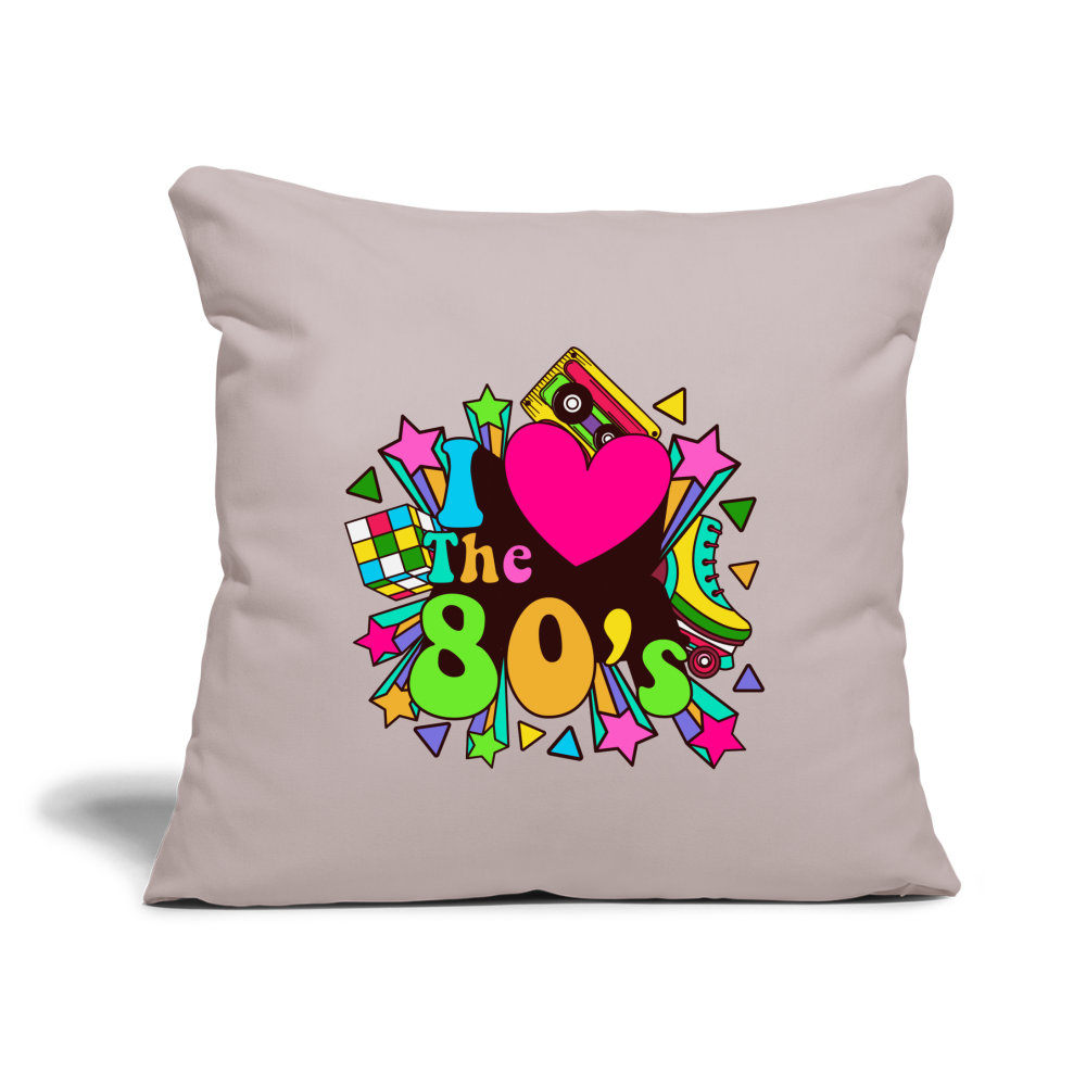 Back to the 80's - I Love the 80's Throw Pillow Cover - light taupe