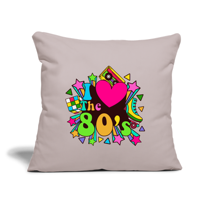 Back to the 80's - I Love the 80's Throw Pillow Cover - light taupe