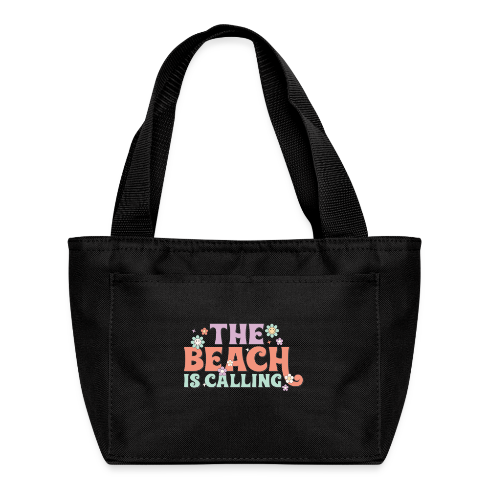 Summer Vibes - Beach is Calling Insulated Lunch Bag - black