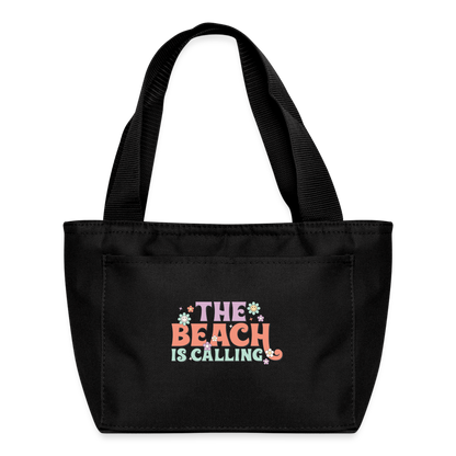 Summer Vibes - Beach is Calling Insulated Lunch Bag - black