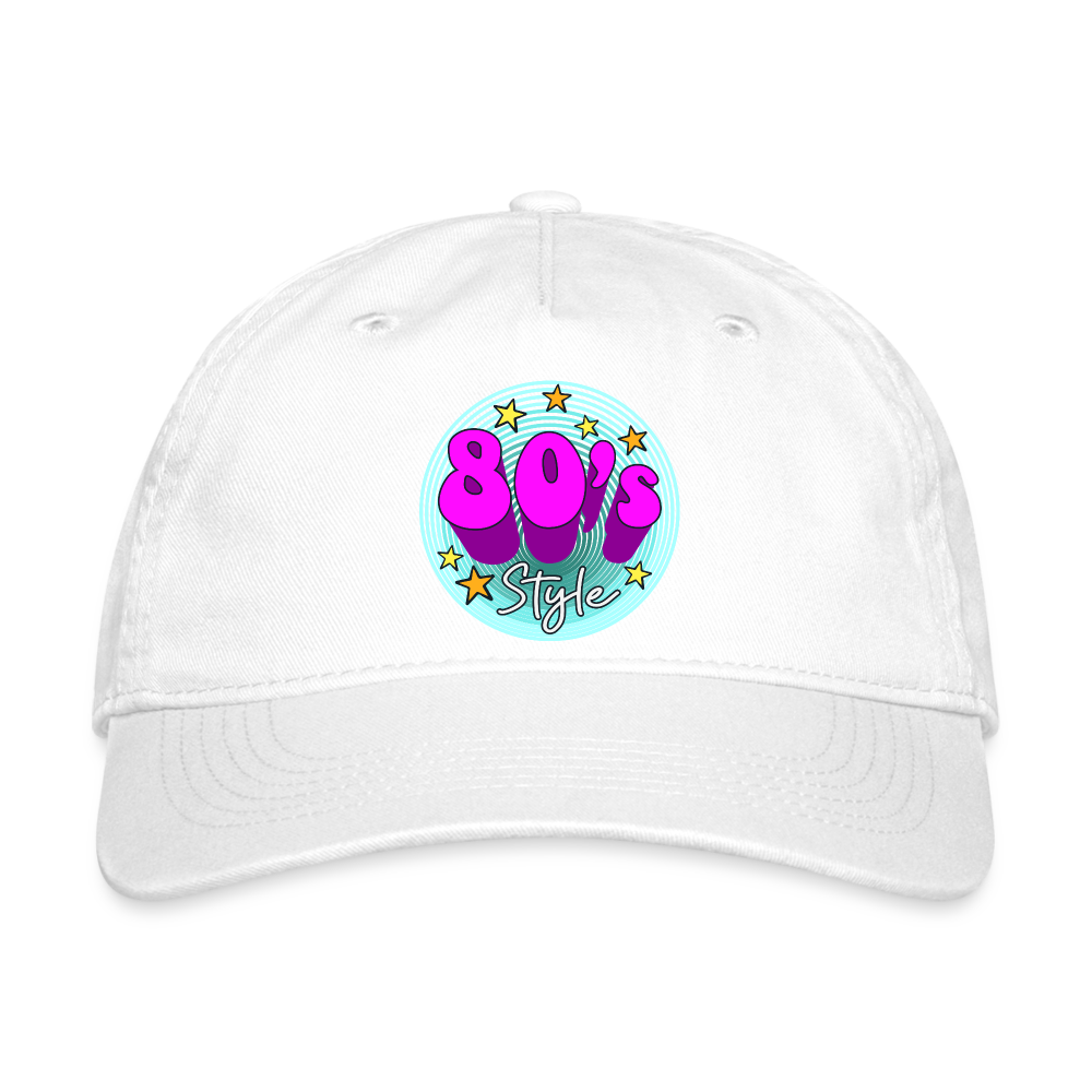 Back to the 80's - 80's Style - Organic Baseball Cap - white