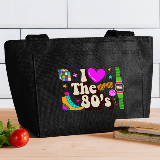 Back to the 80's - Love 80's Skates - Insulate Lunch Bag - black