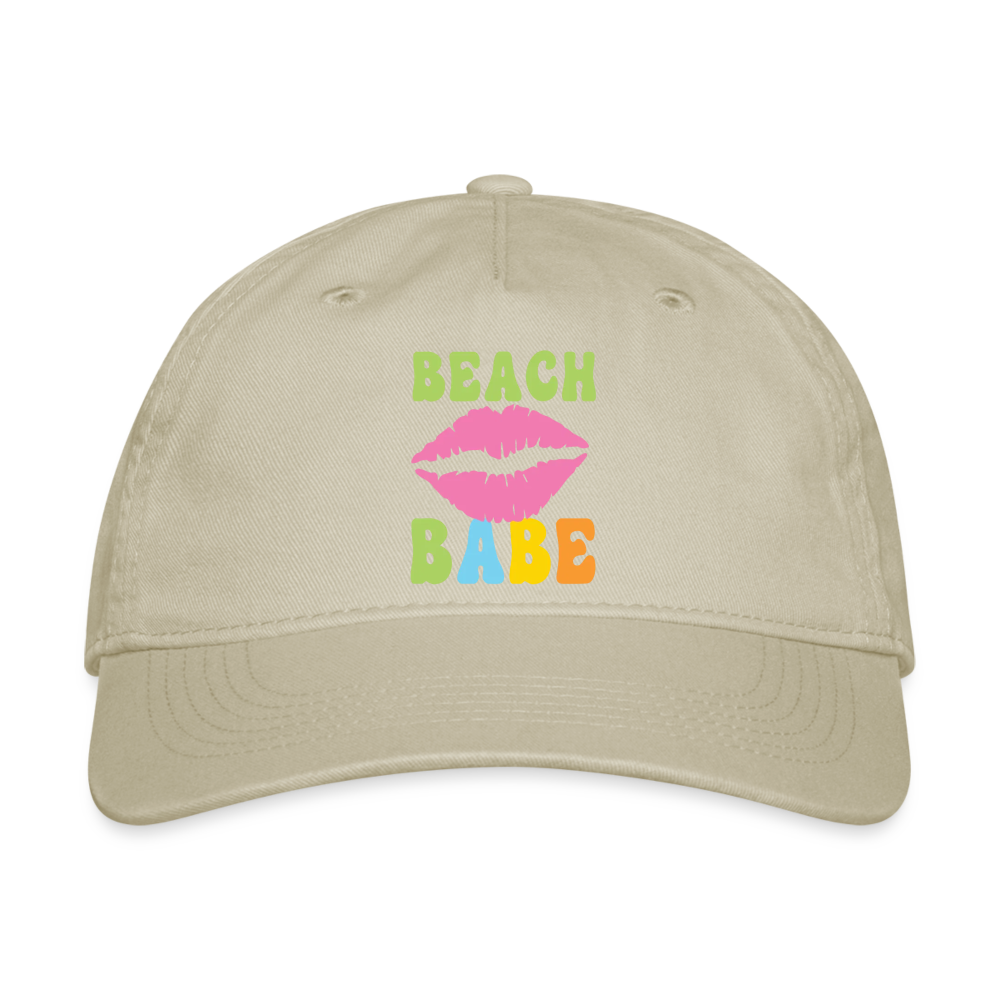 Summer Vibes - Beach Babe Organic Baseball Cap - khaki