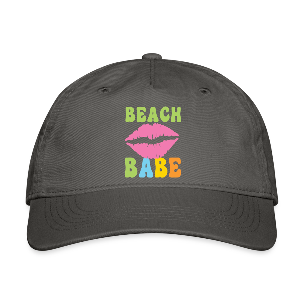 Summer Vibes - Beach Babe Organic Baseball Cap - charcoal