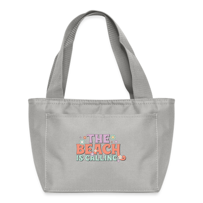 Summer Vibes - Beach is Calling Insulated Lunch Bag - light gray