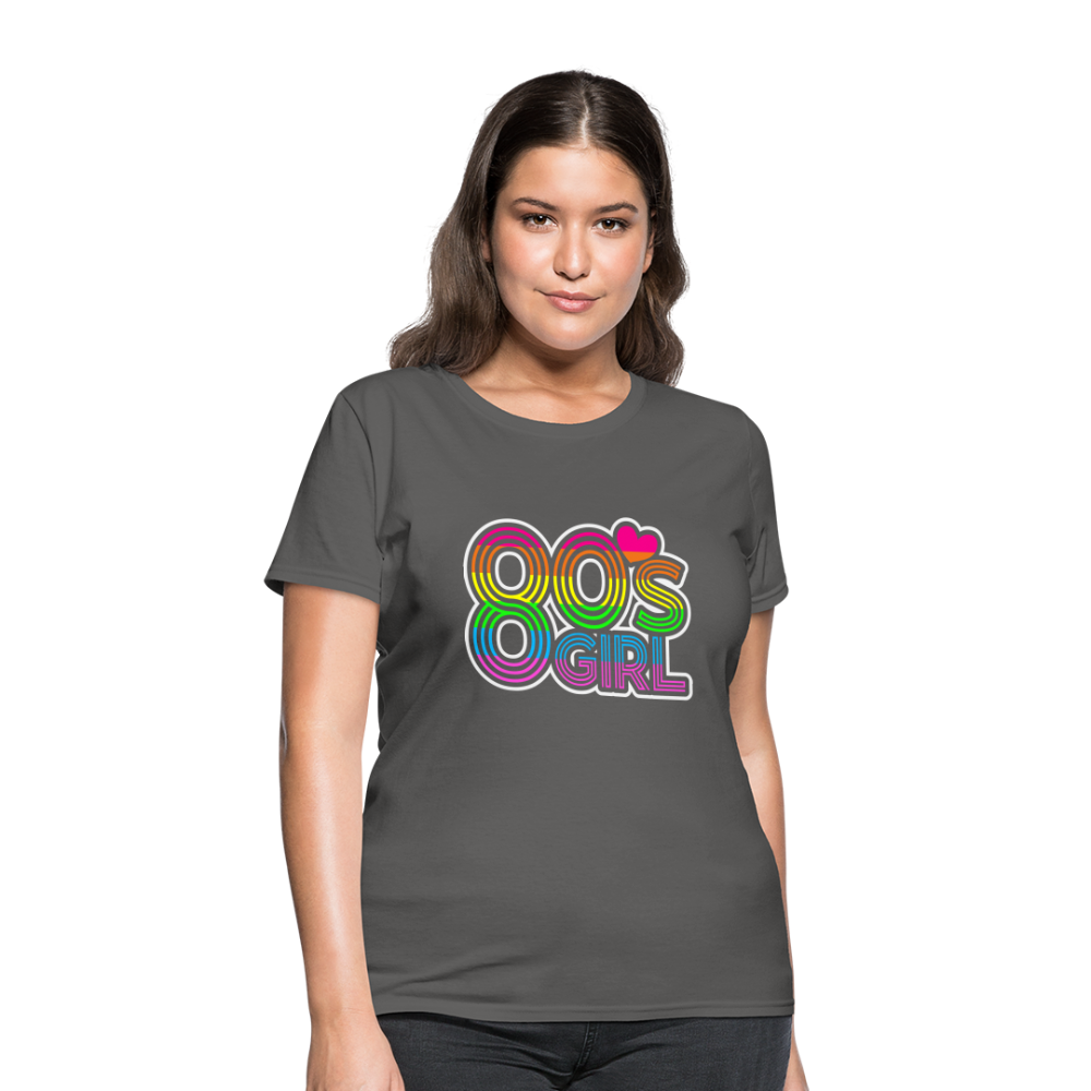 Back to the 80's - 80's Girl - T-shirt - charcoal