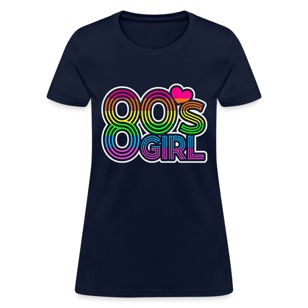 Back to the 80's - 80's Girl - T-shirt - navy