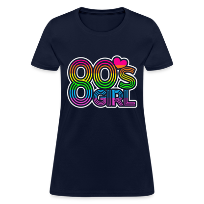 Back to the 80's - 80's Girl - T-shirt - navy