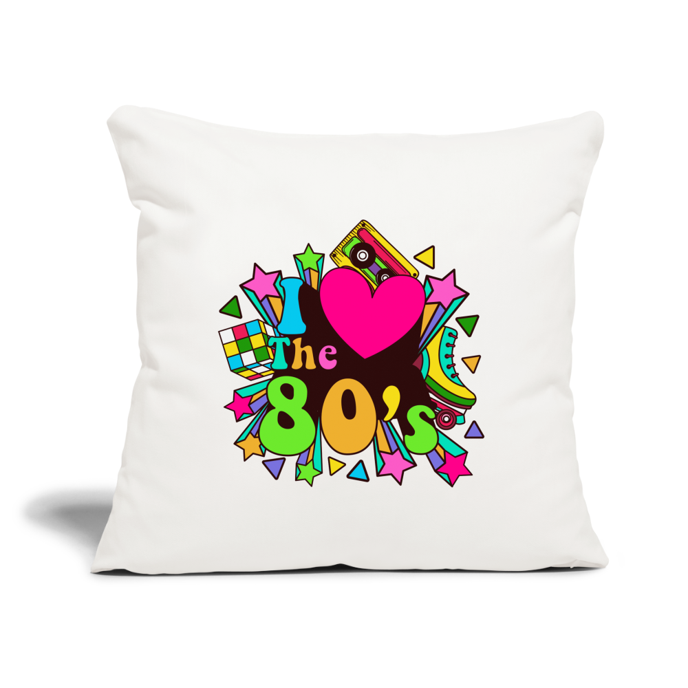 Back to the 80's - I Love the 80's Throw Pillow Cover - natural white