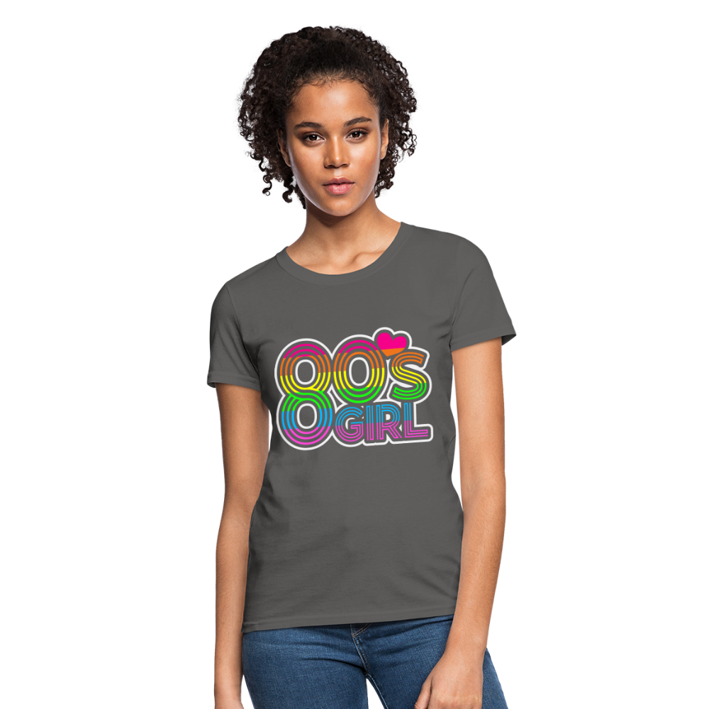 Back to the 80's - 80's Girl - T-shirt - charcoal