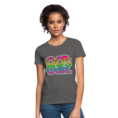 Back to the 80's - 80's Girl - T-shirt - charcoal