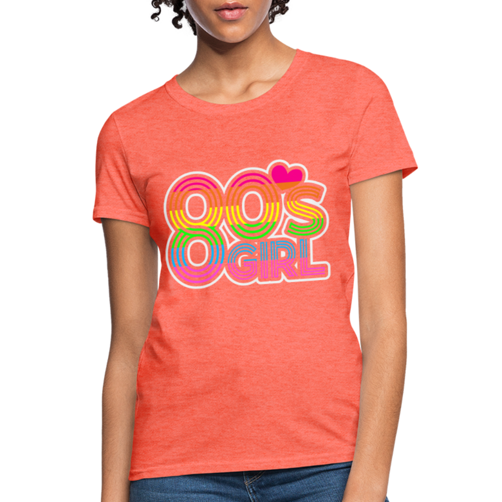 Back to the 80's - 80's Girl - T-shirt - heather coral