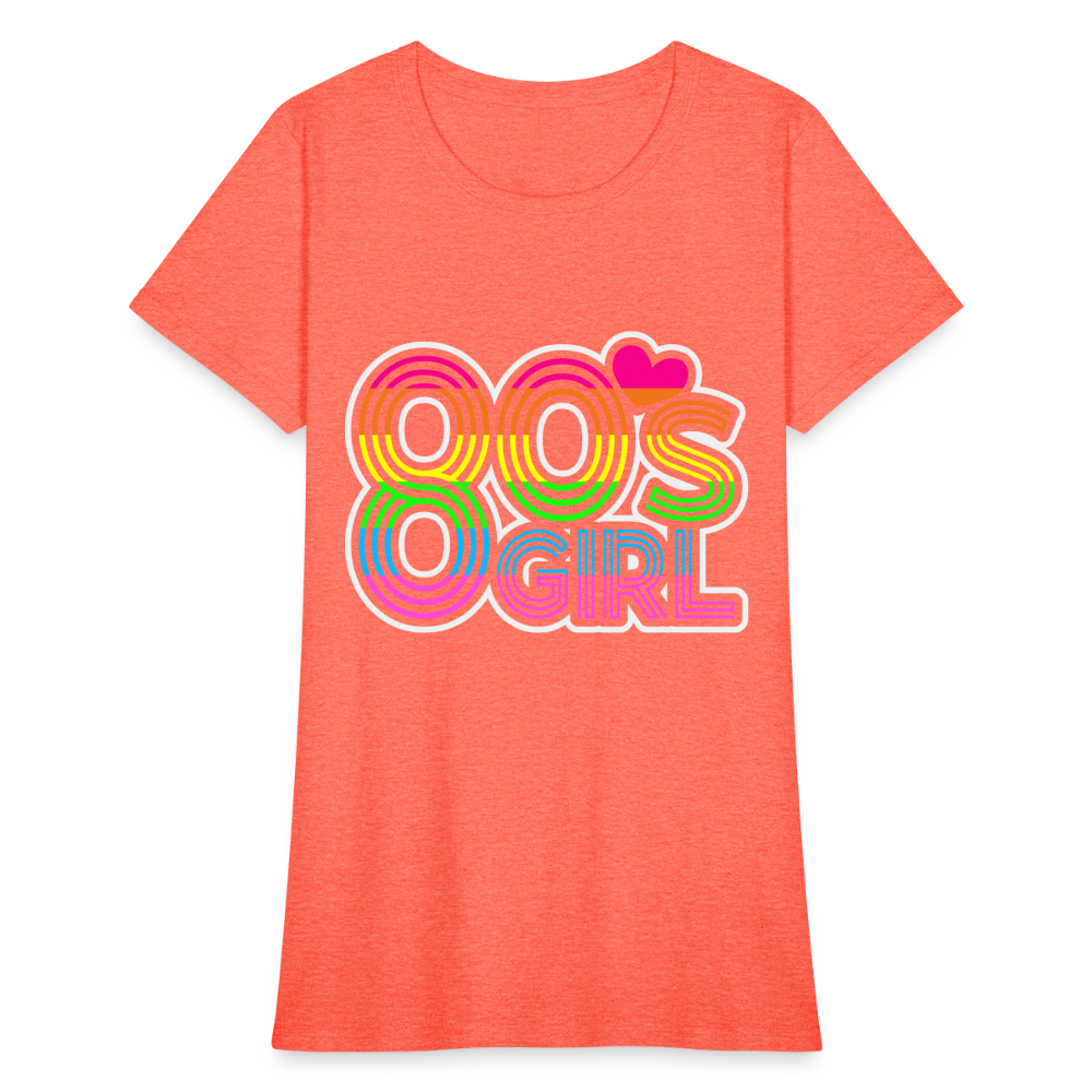 Back to the 80's - 80's Girl - T-shirt - heather coral