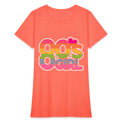 Back to the 80's - 80's Girl - T-shirt - heather coral