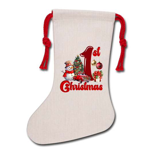 Christmas Holiday Collection - 1st Christmas Stocking - natural