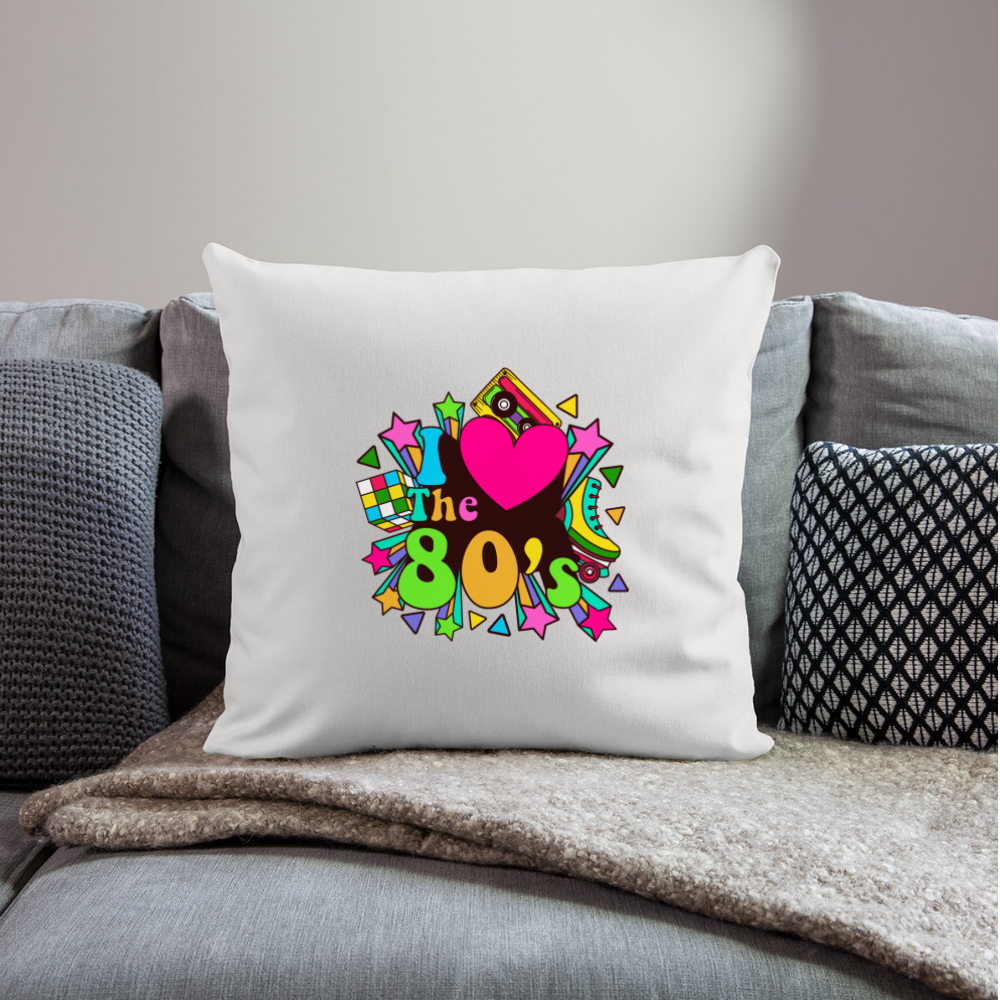 Back to the 80's - I Love the 80's Throw Pillow Cover - natural white