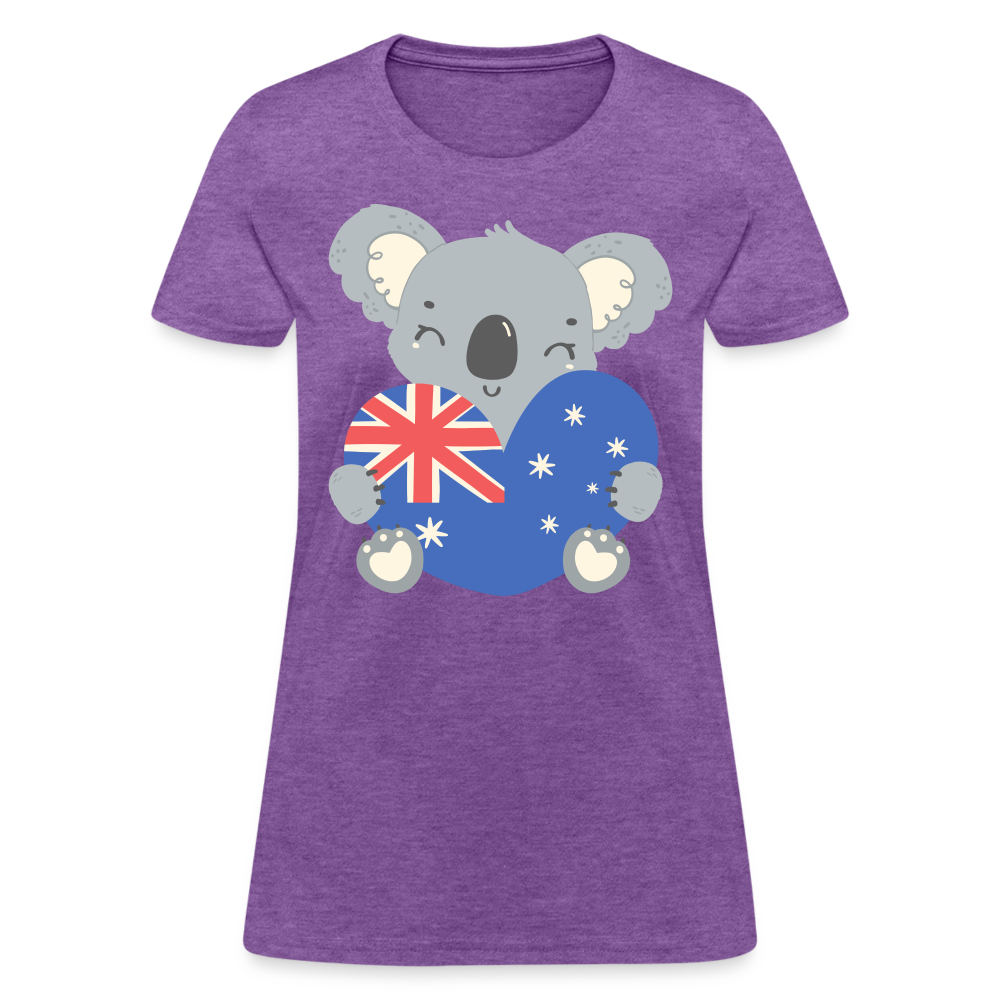 Australia Day - Koala Love Heart - purple heather