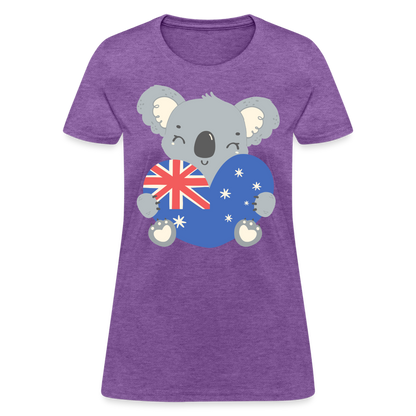 Australia Day - Koala Love Heart - purple heather