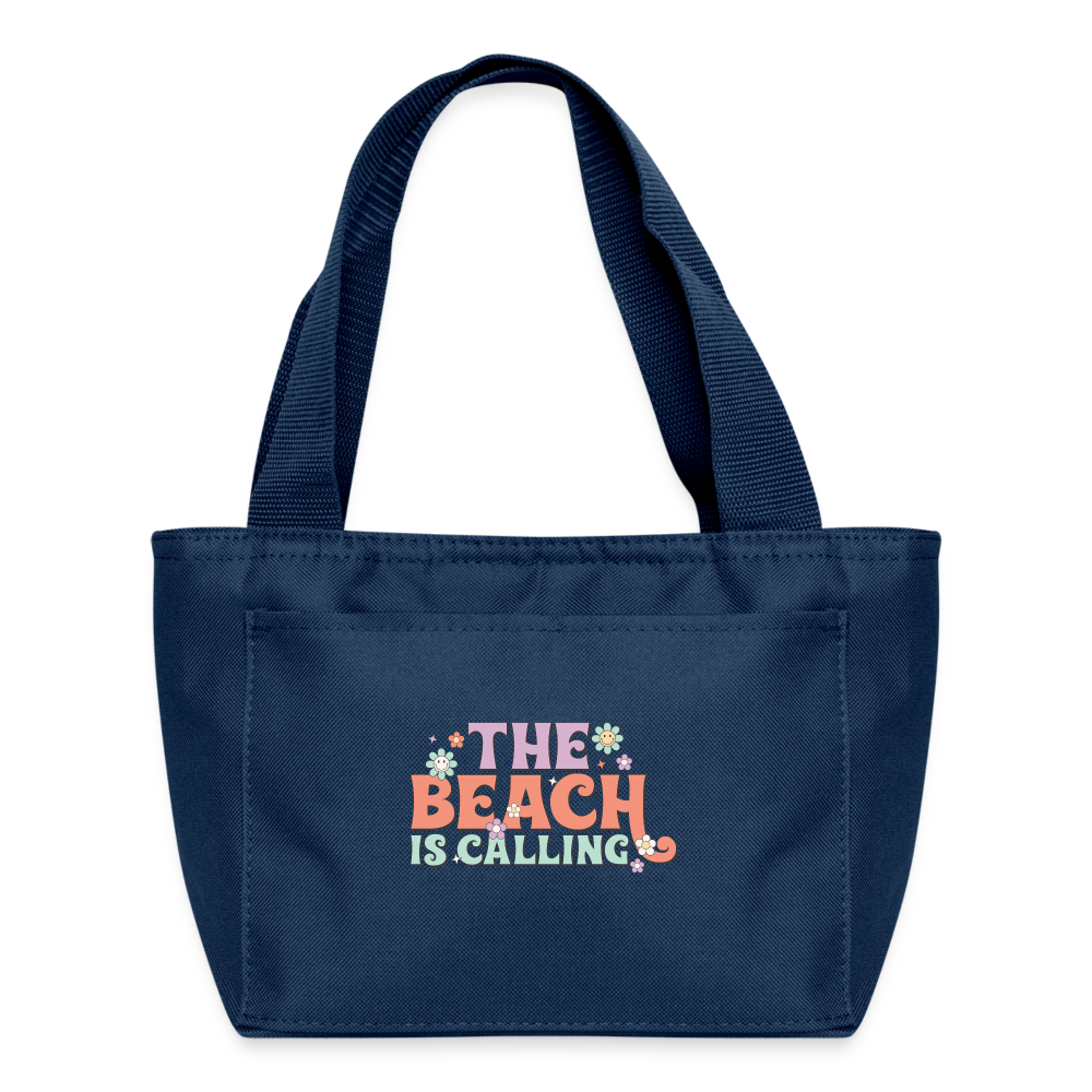 Summer Vibes - Beach is Calling Insulated Lunch Bag - navy