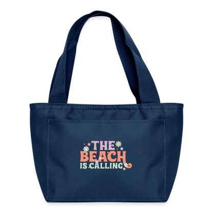 Summer Vibes - Beach is Calling Insulated Lunch Bag - navy