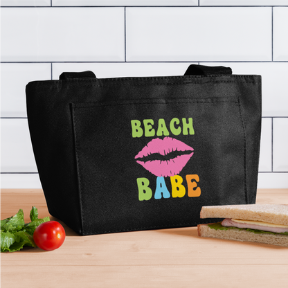 Summer Vibes - Beach Babe Insulated Lunch Bag - black